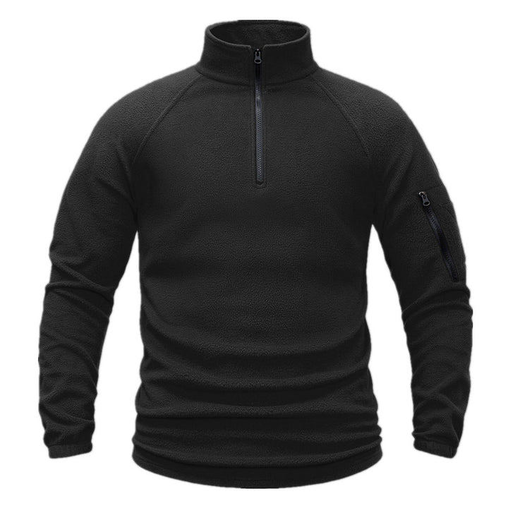 TWS Herren Fleecepullover mit Halbreißverschluss und Ärmeltasche