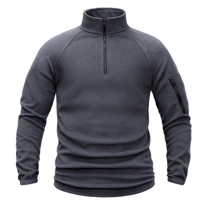 TWS Herren Fleecepullover mit Halbreißverschluss und Ärmeltasche