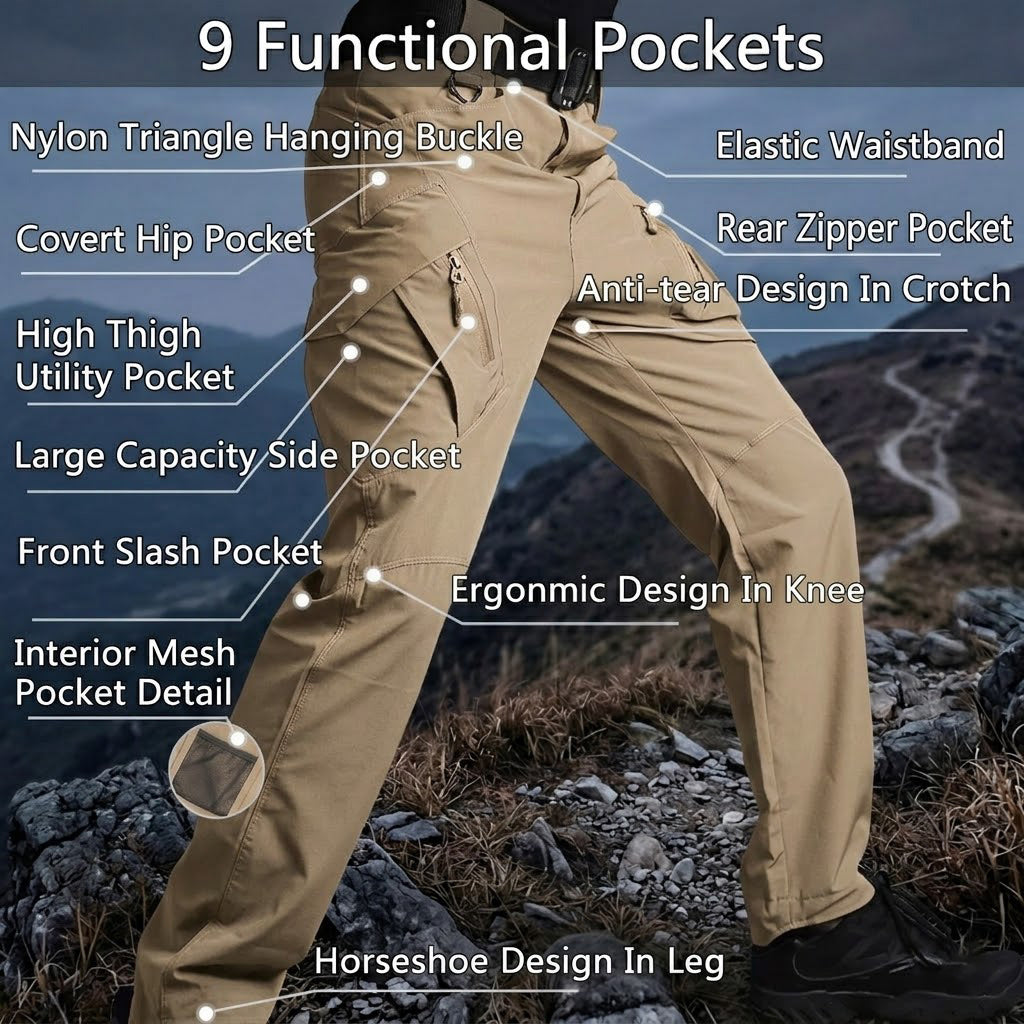 Archon IX9 Leichte Quick-Dry Hose - elastische Outdoor- &amp; Reisehose Khaki