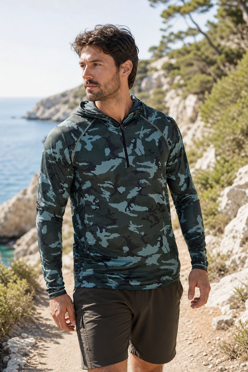 FieldGuard Camouflage Angelshirt – UV-Schutz UPF 50+
