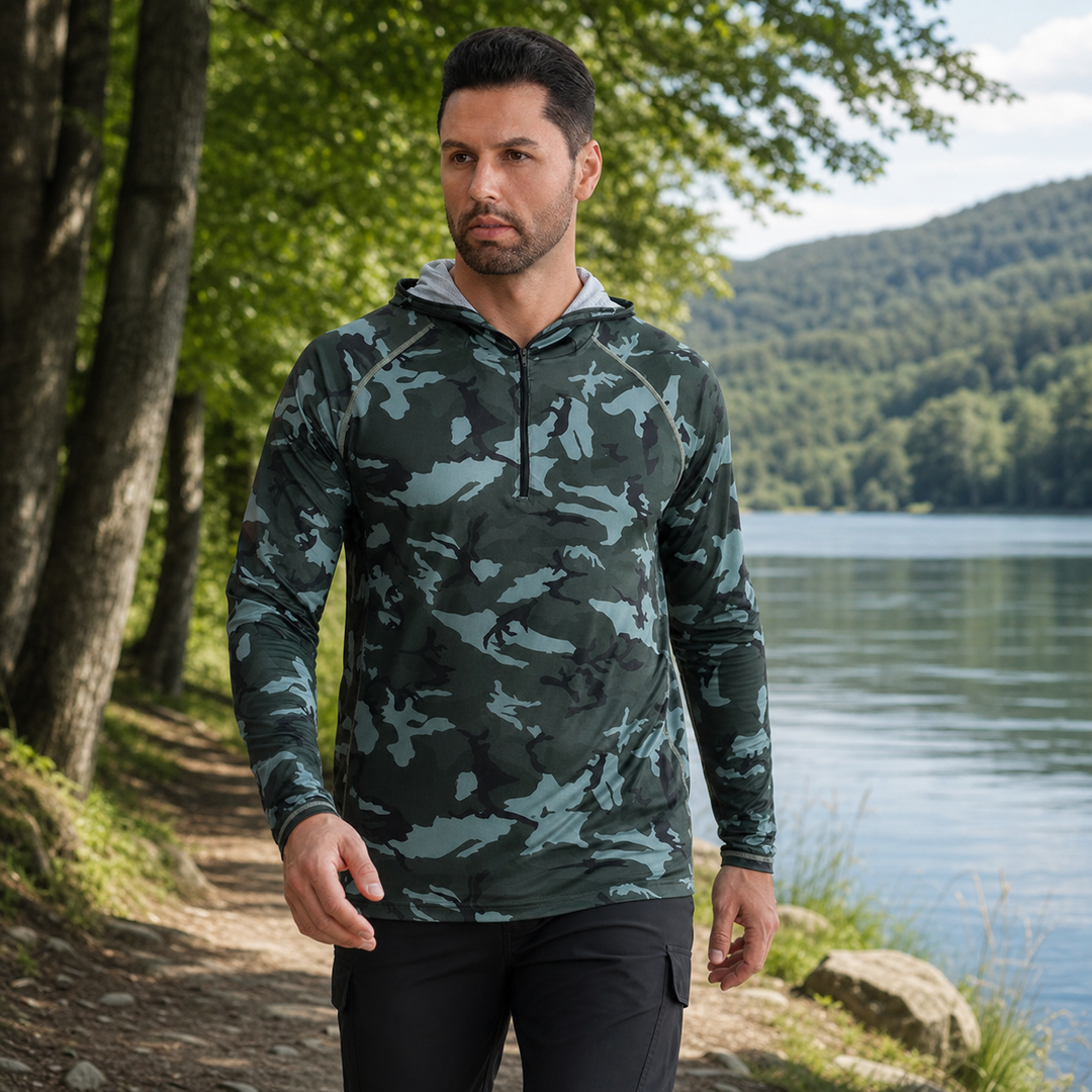FieldGuard Camouflage Angelshirt – UV-Schutz UPF 50+