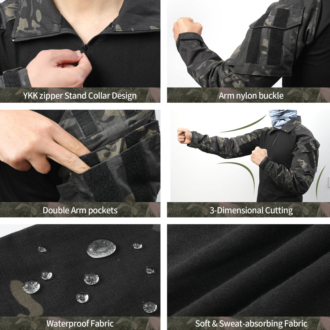 G3 Pro Rapid Assault Combat Shirt With Pockets Dark Camo - TWS USA