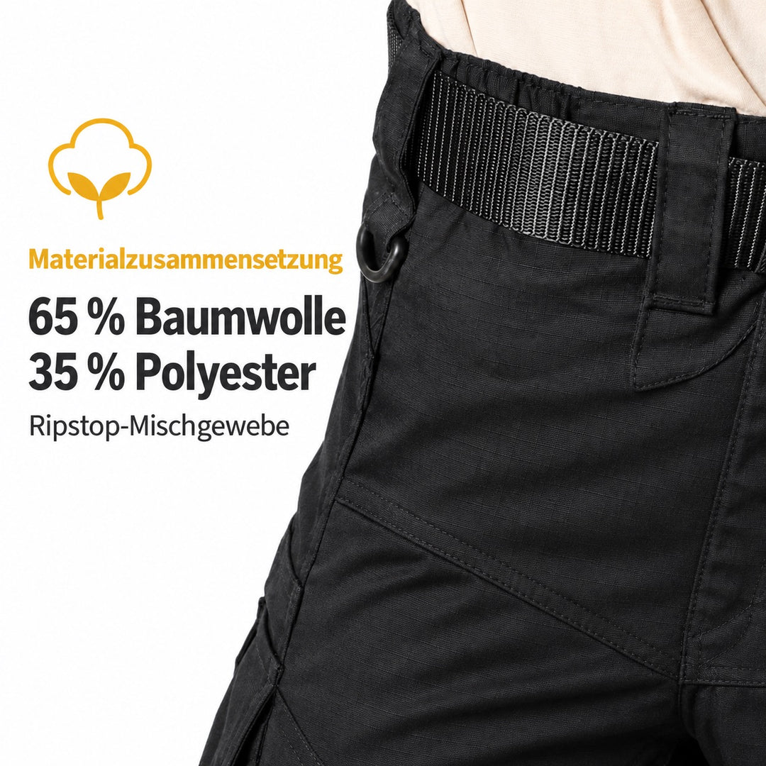 Cargohose für Herren – Urban Pro für Arbeit &amp; Outdoor – Schwarz