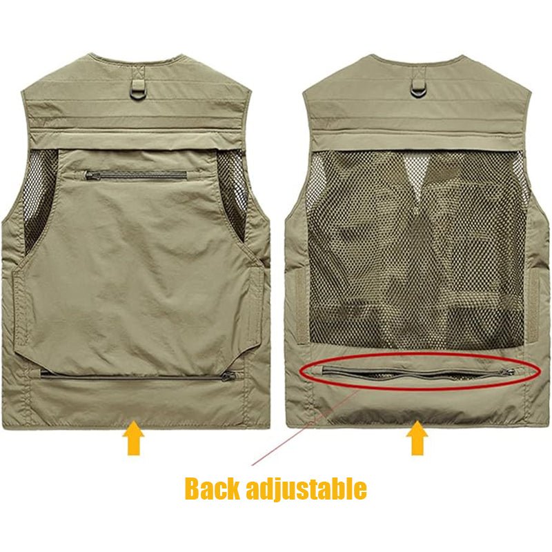 Men’s Lightweight Utility Vest – 16 - Pocket Fishing, Photography &amp; Travel Vest with Mesh Back - TWS USA