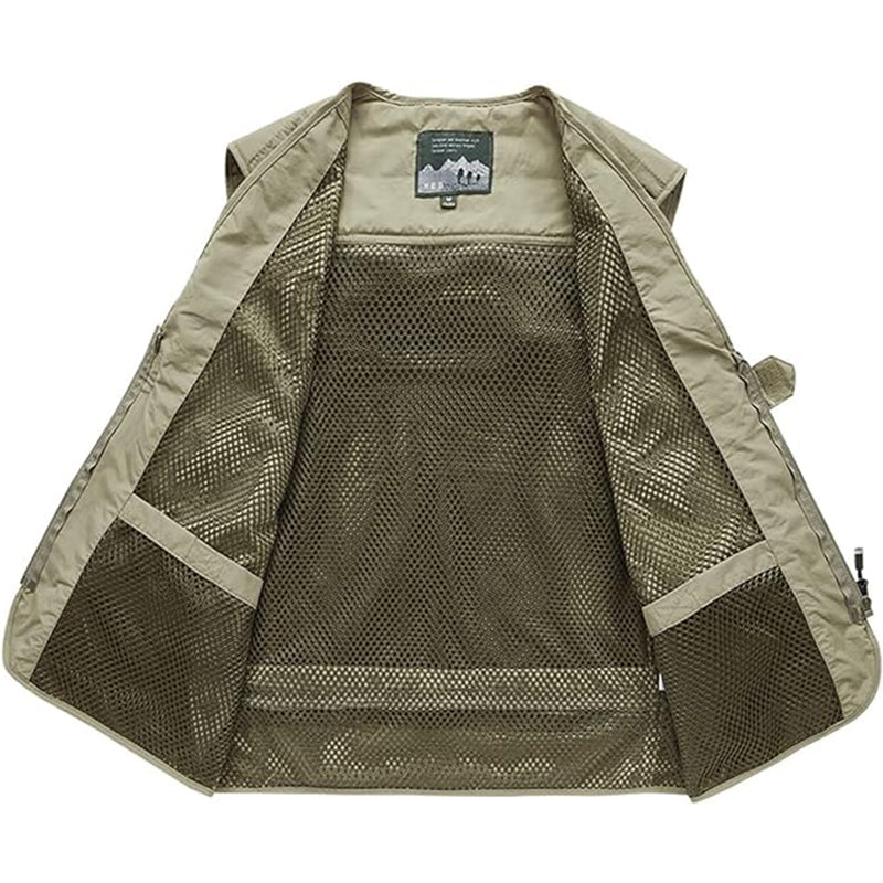 Men’s Lightweight Utility Vest – 16 - Pocket Fishing, Photography &amp; Travel Vest with Mesh Back - TWS USA