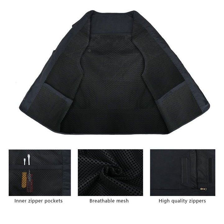Men’s Lightweight Utility Vest – 16 - Pocket Fishing, Photography &amp; Travel Vest with Mesh Back - TWS USA
