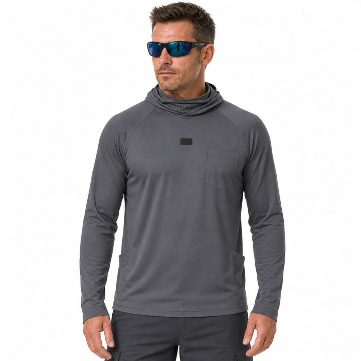UPF 50+ Sonnenschutzshirt mit Kapuze &amp; Nackenschutz