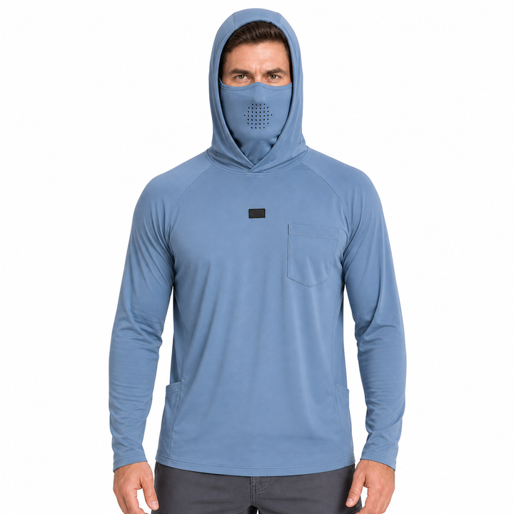 UPF 50+ Sonnenschutzshirt mit Kapuze &amp; Nackenschutz