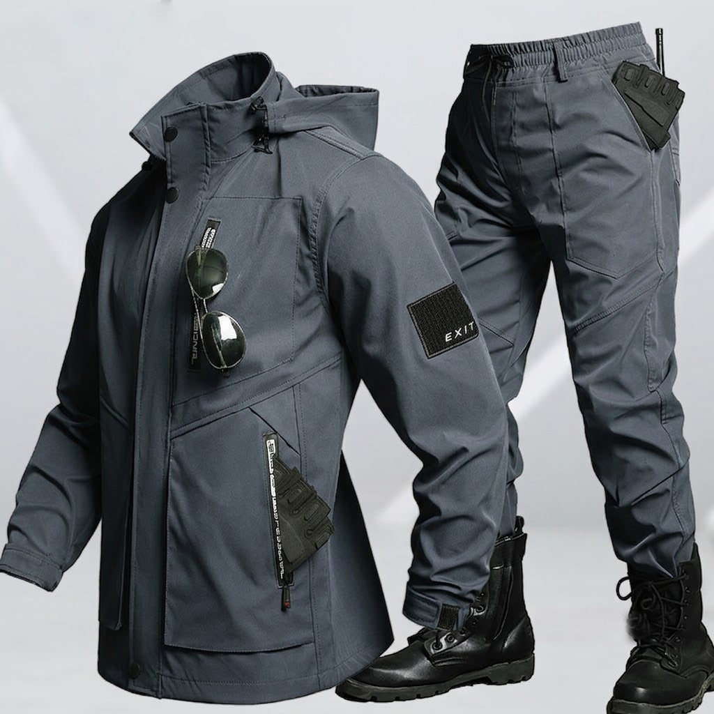 Herren Tactical Softshell-Set – Wasserdichte &amp; winddichte Outdoorjacke mit Hose