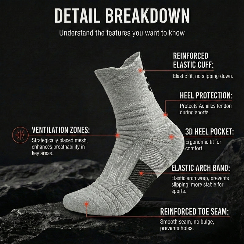 Taktische Crew-Socken – Gepolstert &amp; Feuchtigkeitsableitend