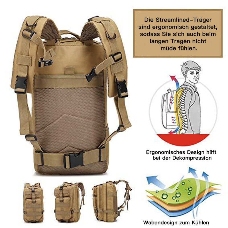 Leichter Outdoor-Rucksack mit vier Fächern